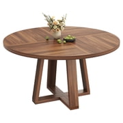 Round Dining Table for 4-6 People, 47 Inches Dining Room Table with Pedestal Base, Dinner Tables, Circle Kitchen Tables for Dining Room, Kitchen, Living Room(Table Only)