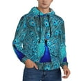 thumbnail image 2 of Wukai Beautiful Blue Peacock Print Men Hoodies Fleece Sweatshirts Long Sleeve Sweaters Pullover Fall Outfits Winter Clothes-XX-Large, 2 of 7