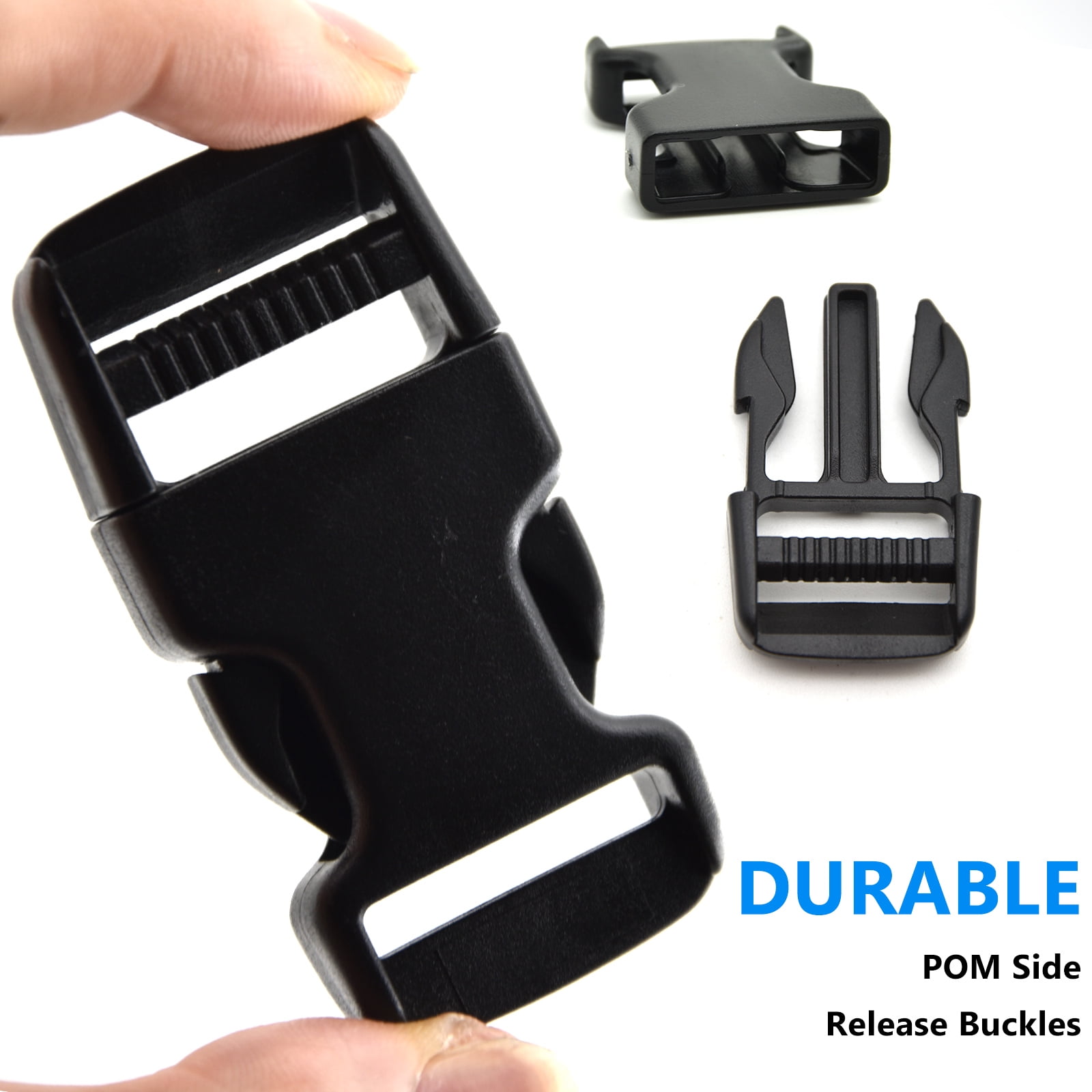 Buckles for Straps 1: Side Release Buckle Plastic Clip 10 set + Tri-Glide  Slide 20 pcs Fit 1 inch Wide Nylon Webbing Canvas Strap, Heavy Duty  Replacement Backpack Dog Collar, Dual Adjustable