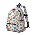 thumbnail image 2 of White Cartoon Fantasy Dinosaurs Pattern Cute School Backpack with Padded Back and Adjustable Shoulder Straps 13.4"x11"x4.7", 2 of 5