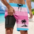thumbnail image 2 of YAYUBA Black Swim Trunks Men Big and Tall 2 In 1 Liner Compression Quick Dry Breathable Solid Mens Bathing Suits Comfy Stretch Lined Summer Beach Swimwear, 2 of 4