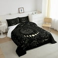 thumbnail image 3 of Feelyou Bohomian Sun Moon Full Size Comforter Sets, Mystic Astrology Bedding Comforter Set, Black Gold Bedding Sets, Super Cozy Room Decorative, 3 Piece, 3 of 8