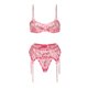 thumbnail image 3 of TRKIYQC Trajes de lencería para Mujer, Patrón de corazón Bordado Bow-Knot Decor Sling Bra Tops + Braguitas triangulares + Conjunto de Liga elástica TRKIYQC moda, 3 of 9