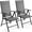 Gray, variant on TLGREEN Outdoor Folding Chairs Set (2-Pack), Textilene Fabric & Aluminum Frame, with 7-Position Adjustable Back for Yard, Garden, Balcony (Gray)