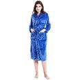 thumbnail image 1 of Womens Mens Fleece Robe Soft Plush Bathrobe Long Warm, 1 of 7
