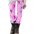 thumbnail image 6 of Feancey Lightning Sales of Today Leggings for Women Butt Lift Heart Print Yoga Tights Valentines Day Stretchy High Waisted Tummy Control Skinny Pants Soft Cute Workout Leggings Hot Pink S, 6 of 8