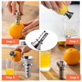 thumbnail image 4 of Screw-Top Lemon Squeezer, Stainless Steel Manual Juicer with Built-In Filter, Orange Citrus Press, Spout & Jalapeno Core, 4 of 5