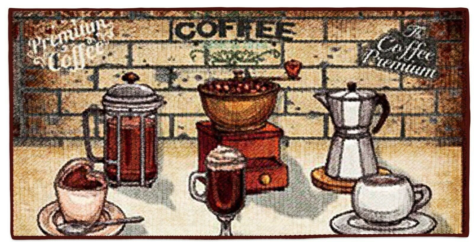 Kashi Home Kitchen Rug, Area Rug, Mat Cappuccino 20x40 Rectangle