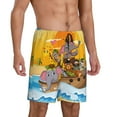 thumbnail image 2 of Naloa Animals on Noah's Ark1 Men's Short Pajama Pants, Lounge Comfort Shorts with Elasticized Waistband and Side Pockets - Medium, 2 of 9