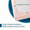 thumbnail image 6 of 1100 Thread Count 100% Egyptian Cotton Sleeper Sofa Bed Sheet Set Solid Twin Size (36" x 72" x 7") with 4 -PCS Fitted Straps Color Pink, 6 of 6