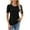 #45-Black, variant on Rvkxad Women Summer Tops Short Sleeve Trendy Blouses Solid Color Crew Neck Shirts Pleated Fashion Casual Loose Fit T-shirt Tunic Gifts for Woman White S