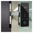 thumbnail image 1 of Lock Bluetooth Smart Glass Door Lock with Remote Unlock,Fingerprint, Password Time Attendance Record, 1 of 7