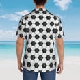 thumbnail image 4 of Pofeuu Soccer Print Hawaiian Shirt for Men Sleeves Casual Button Down Summer Beach Dress Shirts T-Shirts,Medium, 4 of 7