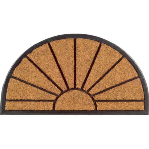 HalfRound Rubber Back Coir Doormat Sunburst