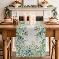 thumbnail image 2 of Table Runner 72 Inches Long for Kitchen Dining, Eucalyptus Leaves Dresser Scarf Farmhouse, Dining Table Decorations for Wedding/Parties, Sage Green Summer Botanical 13 x 72 In, 2 of 8
