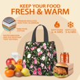 thumbnail image 5 of Pioneer Flower Floral Print Pattern Insulated Lunch Bag for Women & Adults,Large Portable Soft Cooler Lunch Bag,Thermal Food Storage Tote with Pearl Cotton,8.66L,8.75x5.75x9.5 Inch, 5 of 6
