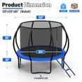 thumbnail image 4 of Betisef 10 FT Recreational Trampoline W/ Safety Enclosure Net – Indoor & Outdoor Use, Round Trampoline For Kids Blue, 4 of 10