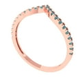 thumbnail image 2 of 0.1725 ctw Wedding Band for Women - 14K Rose Gold Blue Moissanite Stackable Eternity Ring, 2 of 6