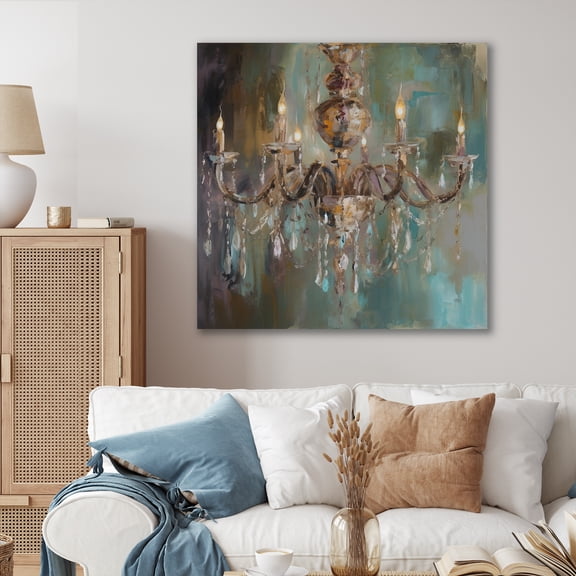Designart "Grand Chandelier Showcase I" Glam Chandelier Canvas Art Print