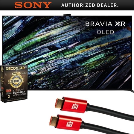 Sony XR65A95L BRAVIA XR A95L 65 inch QD-OLED 4K HDR Smart Google TV 2023 Bundle w/ Deco Gear 4K HDMI 2.0 Cable x2 & 26 Month Extended Protection Plan |Official Sony Partner|