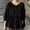 *Black, variant on Women's V Neck 3/4 Sleeve Button Down Peplum Blouse,Casual Loose Fit Solid Top Army Green,Women's Plus L