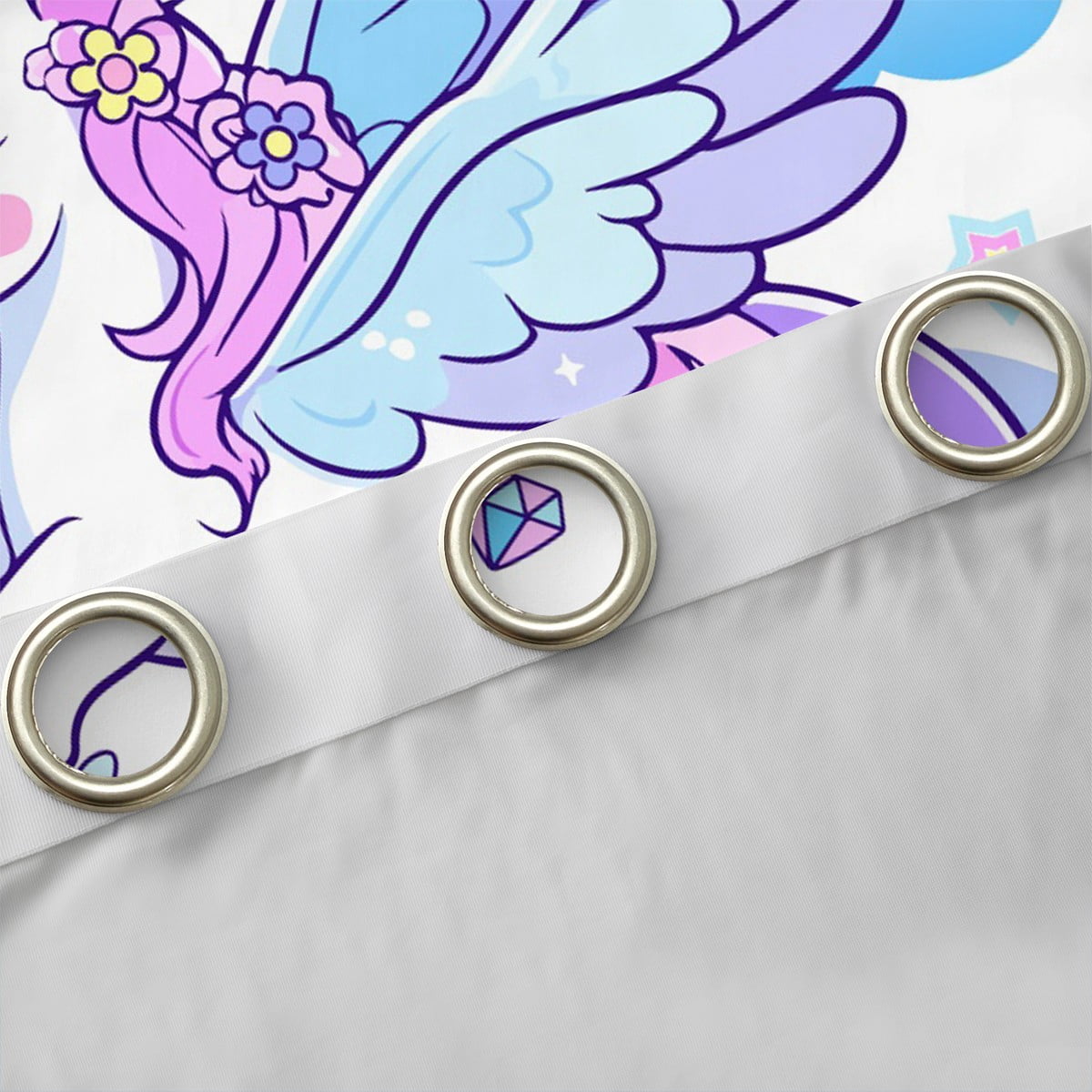 Erosebridal Cute Unicorn Curtains for Living Room,Rainbow Galaxy Starry Blackout Curtains Set of 2(42x63),Purple Blue Curtains and Drapes(42x63) For Girls,Ultra Soft Bedroom Decorative