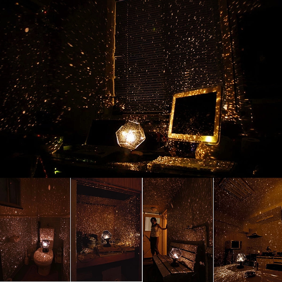 3 Colors Warm Color Bulb Light Romantic Astro Star Sky Laser Projector Projection Cosmos Night Lamp Starnightlight Lighting Home Bedroom Decor