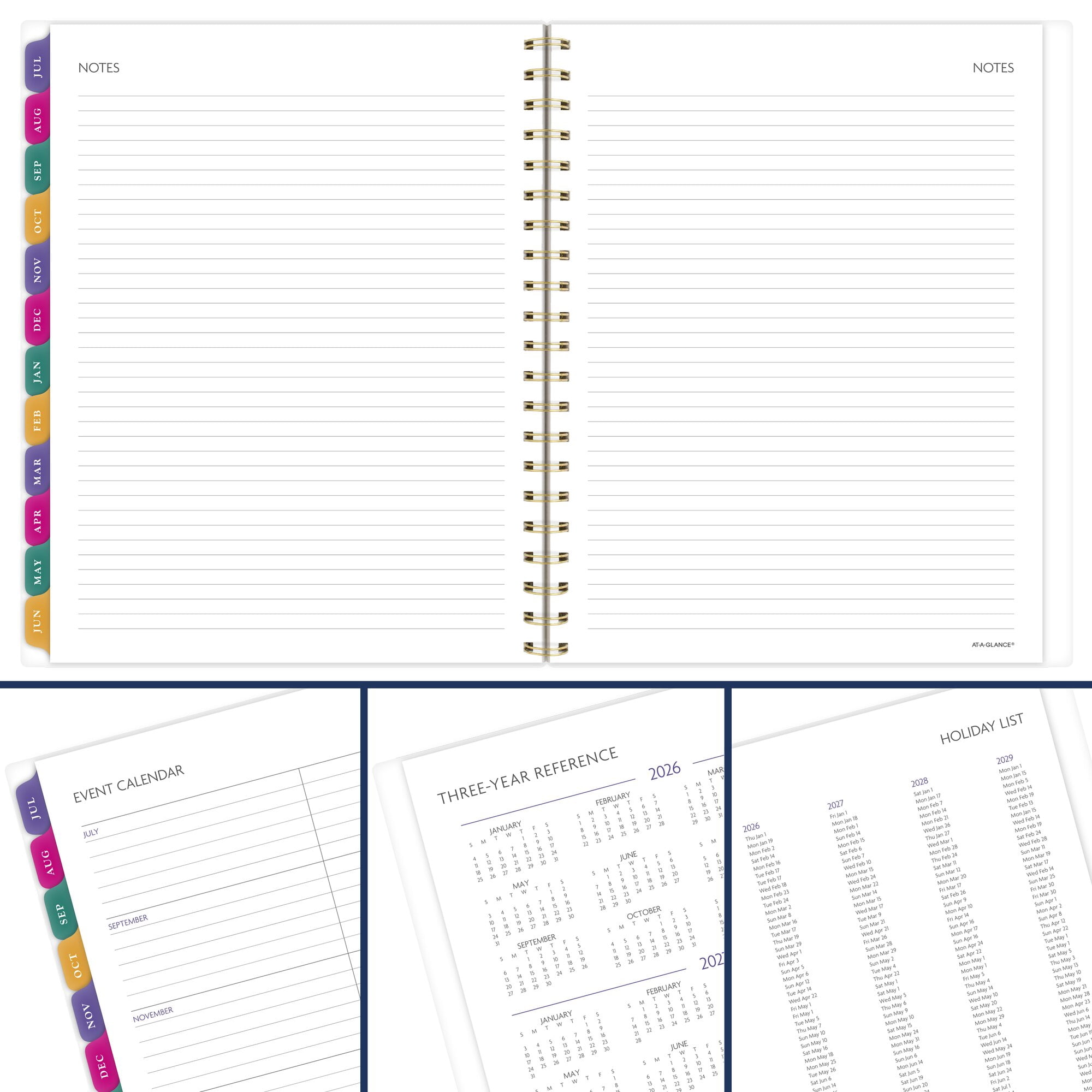 AT-A-GLANCE BADGE Academic 2026-2027 Weekly Monthly Planner Floral Large 8 12 x
