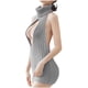 thumbnail image 1 of Vestido de punto sexy sin espalda para mujer - Escote abierto, poliéster liso, informal/fiesta, talla única, lavado a mano, 1 of 5