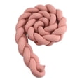 thumbnail image 1 of Baby Crib Bumper - 3-Piece Braided Snake Velvet Protection Set for Newborns, Light Orange - 3M, 1 of 5