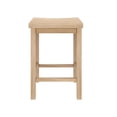 thumbnail image 3 of Solid Wood Counter Height Bar Stool, 24-Inch Saddle Seat, Backless, Blonde Rubberwood, 1-Pack, 3 of 7
