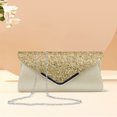 thumbnail image 3 of Bolso de mano tipo sobre bolso de novia con cadena elegante precioso sencillo para mujer, 3 of 6