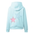 thumbnail image 4 of Cozy Womens Hoodies Casual Loose Fit Embroidered Star Hooded Sweatshirt with Pocket for Everyday Wear Womens Sweatshirt Blue S, 4 of 4