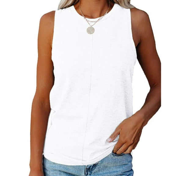 Sherrylily Women Tank Tops Crew Neck Sleeveless Casual Loose Fit Tee Shirts S-2XL