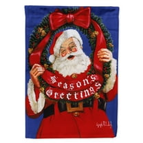 Carolines Treasures PJH3031GF Santa Claus Seasons Greetings Flag Garden Size  Small multicolor