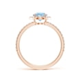 thumbnail image 2 of ANGARA Natural Vintage Style Claw-Set Round Aquamarine Halo Ring in 14K Rose Gold for Women (Size-6mm) | March Birthstone, Birthday, Anniversary, Jewelry Gift for Women | Natural Aquamarine Ring, 2 of 9