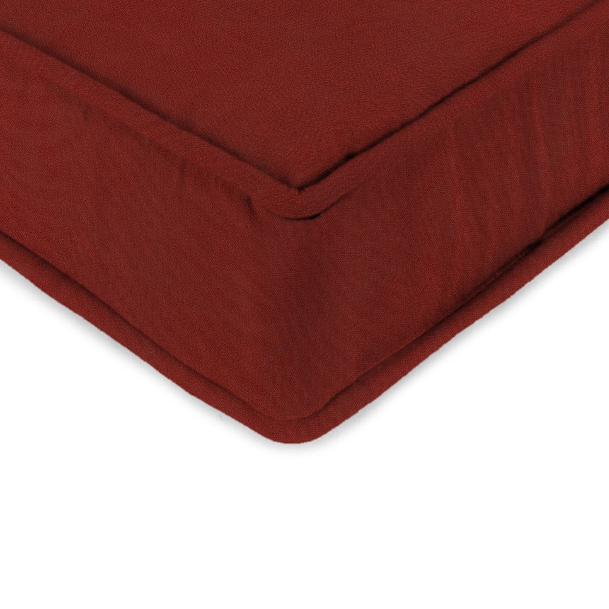 Jordan Manufacturing 45" x 22" Canvas Brick Crimson Solid Rectangular Outdoor Deep Seating Chair Seat and Back Cushion with Ties and Welt