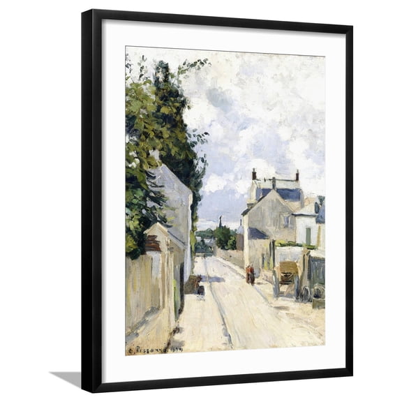 Art.com Hermitage Street, Pontoise, 1874 Giclee Print by Camille Pissarro, Black Frame Wall Art, 23" x 29"