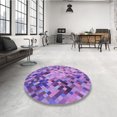 thumbnail image 4 of Ahgly Tapis Rond Lavable en Machine Intérieur Transitionnel Heliotrope Violet, 6 Pieds Rond, 4 of 7