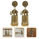 thumbnail image 5 of 1 par de pendientes de elefante estilo étnico, pendientes colgantes con borlas, pendientes de botón para mujer, 5 of 5
