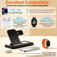 thumbnail image 4 of SOLPOWBEN 3 in 1 Wireless Charger, 15W Fast Charging Station Compatible with iPhone 17/16/15/14/13/12/11/Pro/Pro Max/Plus, iWatch SE/11/10/9/8/7/6/5/4, AirPods Pro 2/3/4, AirPods 2/3, Black, 4 of 9