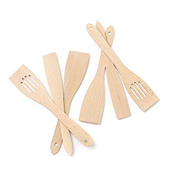 6 Piece Wooden Spatula Kitchen Utensil Set