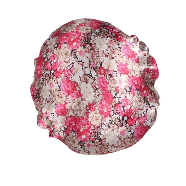 Capó de pelo de ancho de ala de ala de bronceado bufanda tapa de dormir turbans turbans cabeza cubierta de pelo envolturas para las mujeres durmiendo rosa roja floral Kearding AP008211-05
