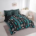 thumbnail image 2 of jejeloiu Vintage Geometric Rhombus Aztec 7pcs Bedding Comforter Set Kids,Country Western Cowboy Farmhouse Queen Bedding Sets For Men,Reversible, 2 of 7