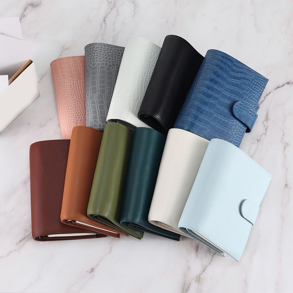 Jesscasday PU Leather Binder Journal Refillable Notebook with Pen Slot Card Holder Receipt Pocket Zippered Cash Bag for Women Men