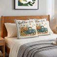 thumbnail image 6 of Thanksgiving Pillow Covers 24x24 Set of 2, Fall Truck Pumpkin Flowers Maple Leaf Striped Throw Pillow Covers Decorative Couch Cushion Cover, Microfiber Soft Pillowcases for Bedroom Living Room Sofa, 6 of 9
