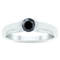 thumbnail image 1 of SZUL Women's 3/4 Carat Half Bezel Black Diamond Solitaire Ring in 10K White Gold, 1 of 5