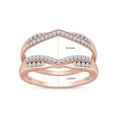 thumbnail image 4 of AFFY 0.33CT Moissanite Diamond Enhancer Guard Double Chevron Ring for Women 14K Rose Gold over Silver-5.5, 4 of 6