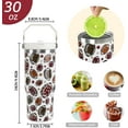thumbnail image 3 of Fall Tumbler with Handle and Straw Retro Football Tumbler Insulated Stainless Steel Cup Vintage Coffee Travel Mug Fall Gifts Decor-30 oz(1PCS), 3 of 6