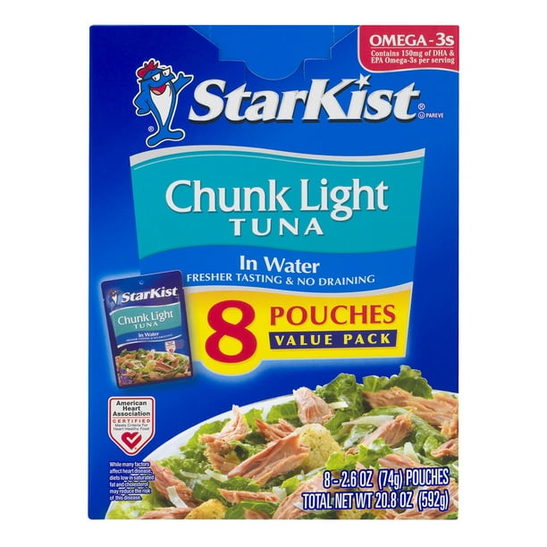 StarKist® Chunk Light Tuna in Water 2.6 oz Pouch (8Pack) Walmart